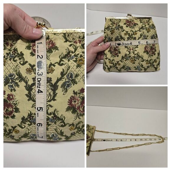 Vintage Walborg Floral Tapestry Purse Shoulder Bag Double Chain West Germany - Picture 8 of 8